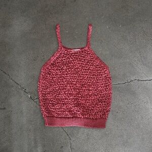 Mango Burnt Red Knit Tank Top XS